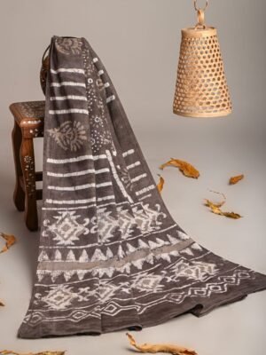 Hand Block Printed Cotton Mulmul Dupatta – Tribal Essence