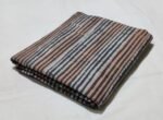 Cotton Hand Block Printed Running Fabric – Earthy Stripe Pattern