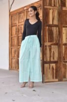 Stylish Free Size Palazzo – Zigzag Printed Casual Wear (Mint Green)