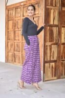 Stylish Free Size Palazzo – Printed Casual Wear (Purple)