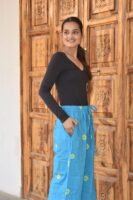 Trendy Free Size Palazzo – Ethnic Printed Casual Wear (Sky Blue)