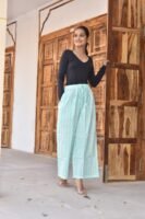 Stylish Free Size Palazzo – Zigzag Printed Casual Wear (Mint Green)