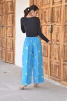 Trendy Free Size Palazzo – Ethnic Printed Casual Wear (Sky Blue)
