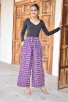 Stylish Free Size Palazzo – Printed Casual Wear (Purple)
