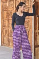 Stylish Free Size Palazzo – Printed Casual Wear (Purple)