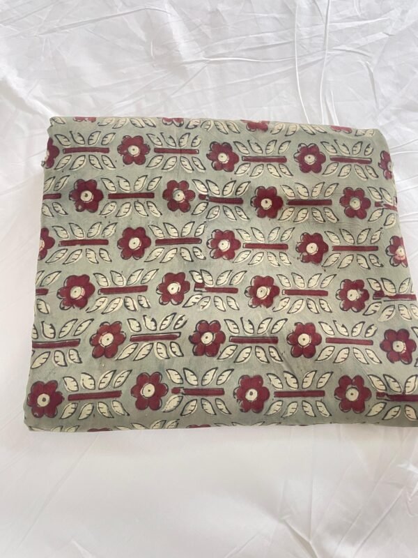 Premium Modal Silk Fabric – Hand Block Print Floral Design