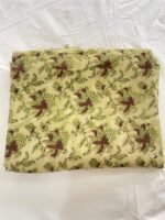 Premium Modal Silk Fabric – Hand Block Printed Floral Bird Design (Beige Base)