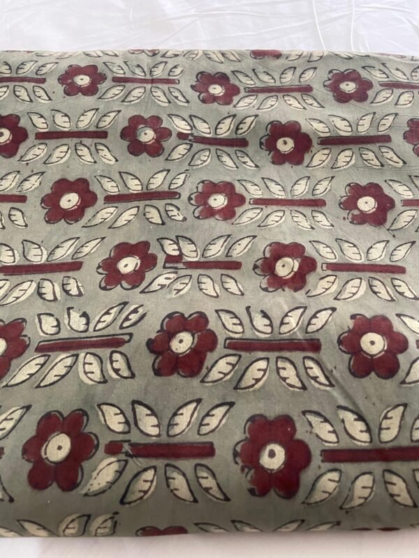 Premium Modal Silk Fabric – Hand Block Print Floral Design