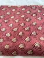 Premium Modal Silk Fabric – Hand Block Printed Paisley Design (Rust Pink)