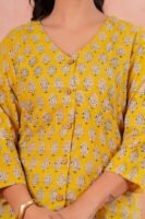 Women’s Printed Shirt – Classic Ethnic Motif (Mustard Yellow)