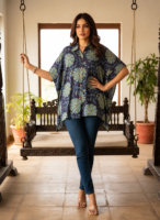 Premium Muslin Modal Silk Printed Kaftan Shirt