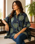 Premium Muslin Modal Silk Printed Kaftan Shirt